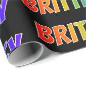 Rainbow Vorname "BRITTNEY"; Fun & Colorful Geschenkpapier (Rolleneckpunkt)