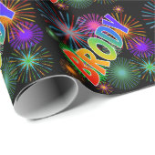 Rainbow Vorname "BRODY" + Feuerwerk Geschenkpapier (Rolleneckpunkt)