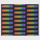 Rainbow Vorname "BROOKLYN"; Fun & Colorful Geschenkpapier (Flach)