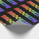 Rainbow Vorname "BROOKLYN"; Fun & Colorful Geschenkpapier (Ecke)