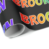 Rainbow Vorname "BROOKLYN"; Fun & Colorful Geschenkpapier (Rolleneckpunkt)