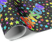 Rainbow Vorname "BRYSON" + Sterne Geschenkpapier (Rolleneckpunkt)