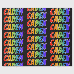 Rainbow Vorname "CADEN"; Fun & Colorful Geschenkpapier