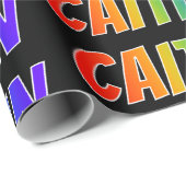 Rainbow Vorname "CAITLIN"; Fun & Colorful Geschenkpapier (Rolleneckpunkt)