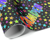 Rainbow Vorname "CAMDEN" + Sterne Geschenkpapier (Rolleneckpunkt)
