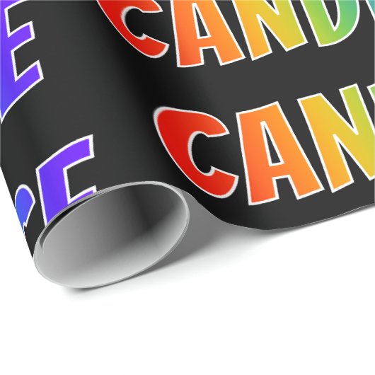 Rainbow Vorname "CANDICE"; Fun & Colorful Geschenkpapier (Rolleneckpunkt)