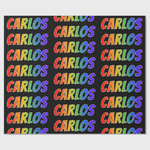 Rainbow Vorname "CARLOS"; Fun & Colorful Geschenkpapier