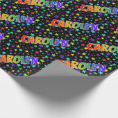 Rainbow Vorname "CAROLYN" + Sterne Geschenkpapier (Ecke)