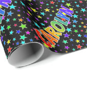 Rainbow Vorname "CAROLYN" + Sterne Geschenkpapier (Rolleneckpunkt)