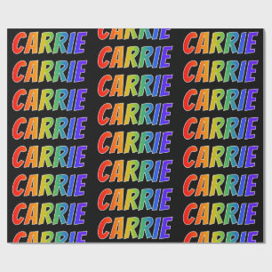 Rainbow Vorname "CARRIE"; Fun & Colorful Geschenkpapier