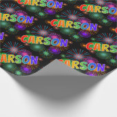 Rainbow Vorname "CARSON" + Feuerwerk Geschenkpapier (Ecke)
