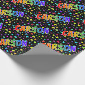 Rainbow Vorname "CARSON" + Sterne Geschenkpapier (Ecke)