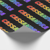Rainbow Vorname "CASSANDRA"; Fun & Colorful Geschenkpapier (Ecke)