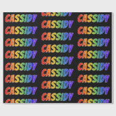 Rainbow Vorname "CASSIDY"; Fun & Colorful Geschenkpapier (Flach)