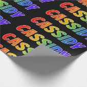 Rainbow Vorname "CASSIDY"; Fun & Colorful Geschenkpapier (Ecke)