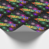 Rainbow Vorname "CHARLOTTE" + Feuerwerk Geschenkpapier (Ecke)