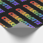 Rainbow Vorname "CHARLOTTE"; Fun & Colorful Geschenkpapier (Ecke)