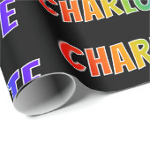 Rainbow Vorname "CHARLOTTE"; Fun & Colorful Geschenkpapier (Rolleneckpunkt)
