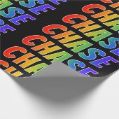 Rainbow Vorname "CHASE"; Fun & Colorful Geschenkpapier (Ecke)