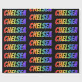 Rainbow Vorname "CHELSEA"; Spaß und Farben Geschenkpapier (Flach)