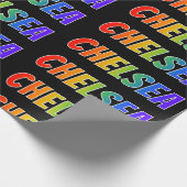Rainbow Vorname "CHELSEA"; Spaß und Farben Geschenkpapier (Ecke)