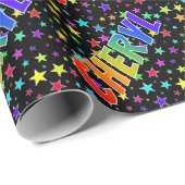 Rainbow Vorname "CHERYL" + Sterne Geschenkpapier (Rolleneckpunkt)