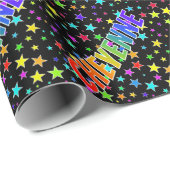 Rainbow Vorname "CHEYENNE" + Sterne Geschenkpapier (Rolleneckpunkt)