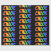 Rainbow Vorname "CHLOE"; Spaß und Farben Geschenkpapier (Flach)