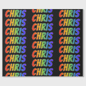 Rainbow Vorname "CHRIS"; Fun & Colorful Geschenkpapier (Flach)