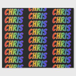 Rainbow Vorname "CHRIS"; Fun & Colorful Geschenkpapier