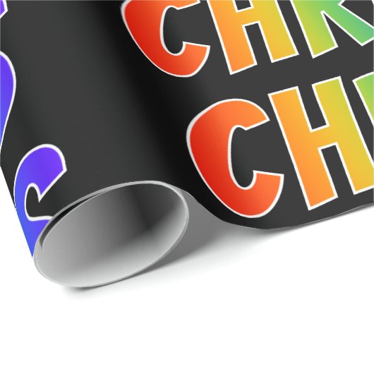 Rainbow Vorname "CHRIS"; Fun & Colorful Geschenkpapier (Rolleneckpunkt)
