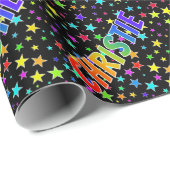 Rainbow Vorname "CHRISTIE" + Sterne Geschenkpapier (Rolleneckpunkt)