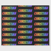 Rainbow Vorname "CHRISTLICH"; Fun & Colorful Geschenkpapier (Flach)