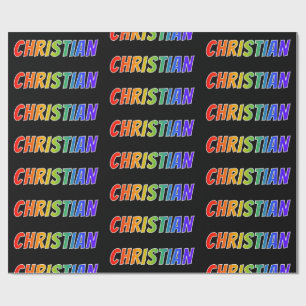 Rainbow Vorname "CHRISTLICH"; Fun & Colorful Geschenkpapier