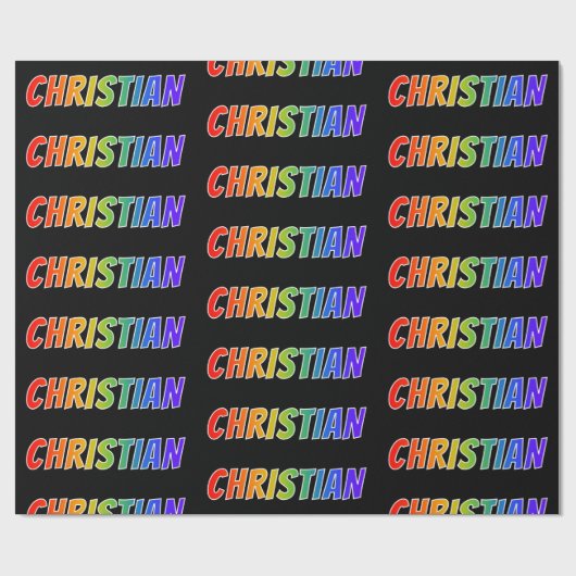 Rainbow Vorname "CHRISTLICH"; Fun & Colorful Geschenkpapier (Flach)