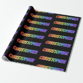 Rainbow Vorname "CHRISTOPHER"; Fun & Colorful Geschenkpapier (Ungerollt)