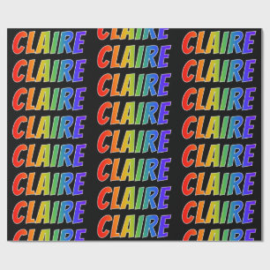 Rainbow Vorname "CLAIRE"; Fun & Colorful Geschenkpapier