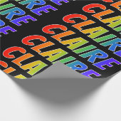 Rainbow Vorname "CLAIRE"; Fun & Colorful Geschenkpapier (Ecke)