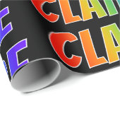 Rainbow Vorname "CLAIRE"; Fun & Colorful Geschenkpapier (Rolleneckpunkt)
