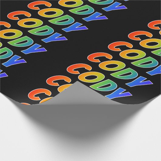 Rainbow Vorname "CODY"; Fun & Colorful Geschenkpapier (Ecke)