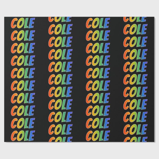 Rainbow Vorname "COLE"; Fun & Colorful Geschenkpapier (Flach)