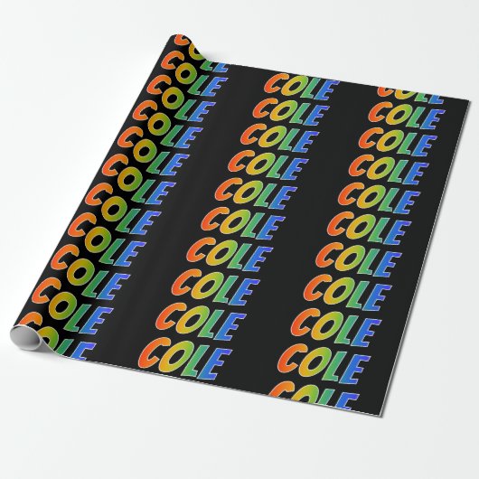 Rainbow Vorname "COLE"; Fun & Colorful Geschenkpapier (Ungerollt)