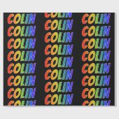Rainbow Vorname "COLIN"; Fun & Colorful Geschenkpapier (Flach)