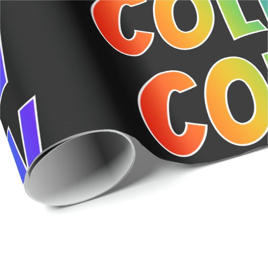 Rainbow Vorname "COLIN"; Fun & Colorful Geschenkpapier (Rolleneckpunkt)