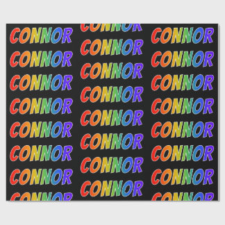 Rainbow Vorname "CONNOR"; Fun & Colorful Geschenkpapier