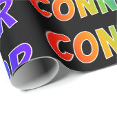Rainbow Vorname "CONNOR"; Fun & Colorful Geschenkpapier (Rolleneckpunkt)