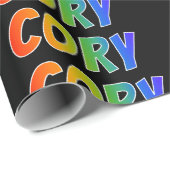 Rainbow Vorname "CORY"; Spaß & Farben Geschenkpapier (Rolleneckpunkt)