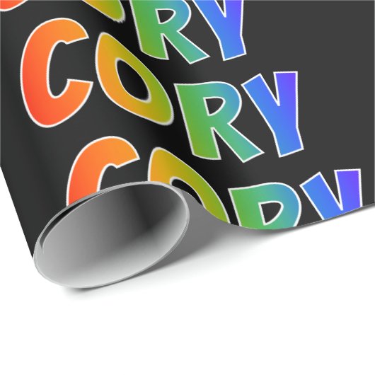 Rainbow Vorname "CORY"; Spaß & Farben Geschenkpapier (Rolleneckpunkt)