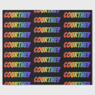 Rainbow Vorname "COURTNEY"; Fun & Colorful Geschenkpapier