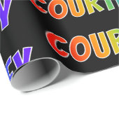 Rainbow Vorname "COURTNEY"; Fun & Colorful Geschenkpapier (Rolleneckpunkt)